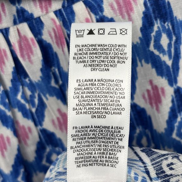 NWT Beach Lunch Lounge Blue Kaylee Sleeveless Peplum Top - Moroccan Tile -Size S - Picture 9 of 11